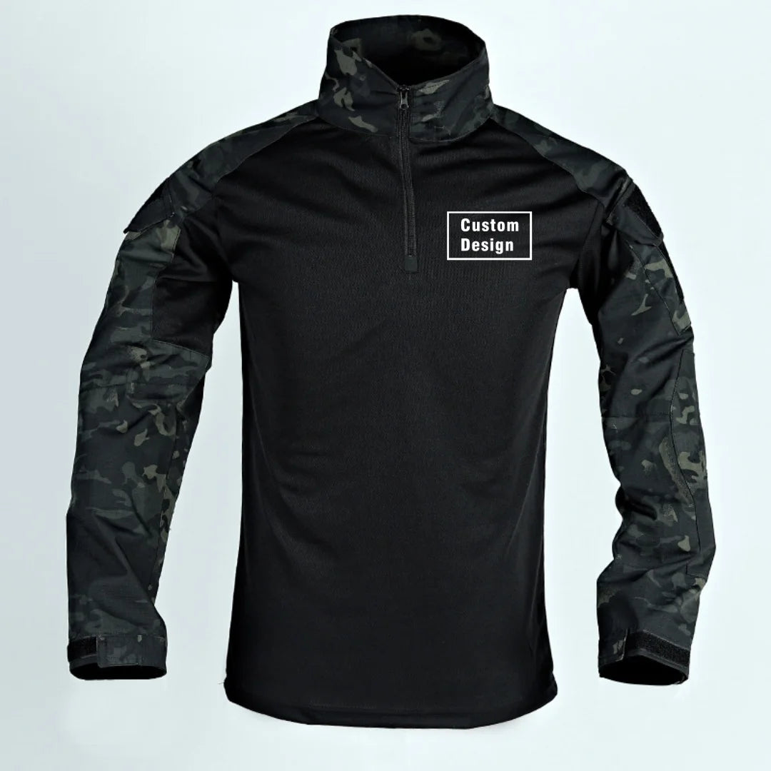 Custom Design Outdoor Military Long Sleeve Combat T-Shirt Tactical BreathableTraining Hunting Clothes Hiking G3 Work Wear Men