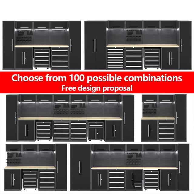 JZD Factory Workshop Garage Steel Tool Boxes, Storage Cabinets, Large Modular Tool Cabinets, Garage Workbenches, Metal Furniture