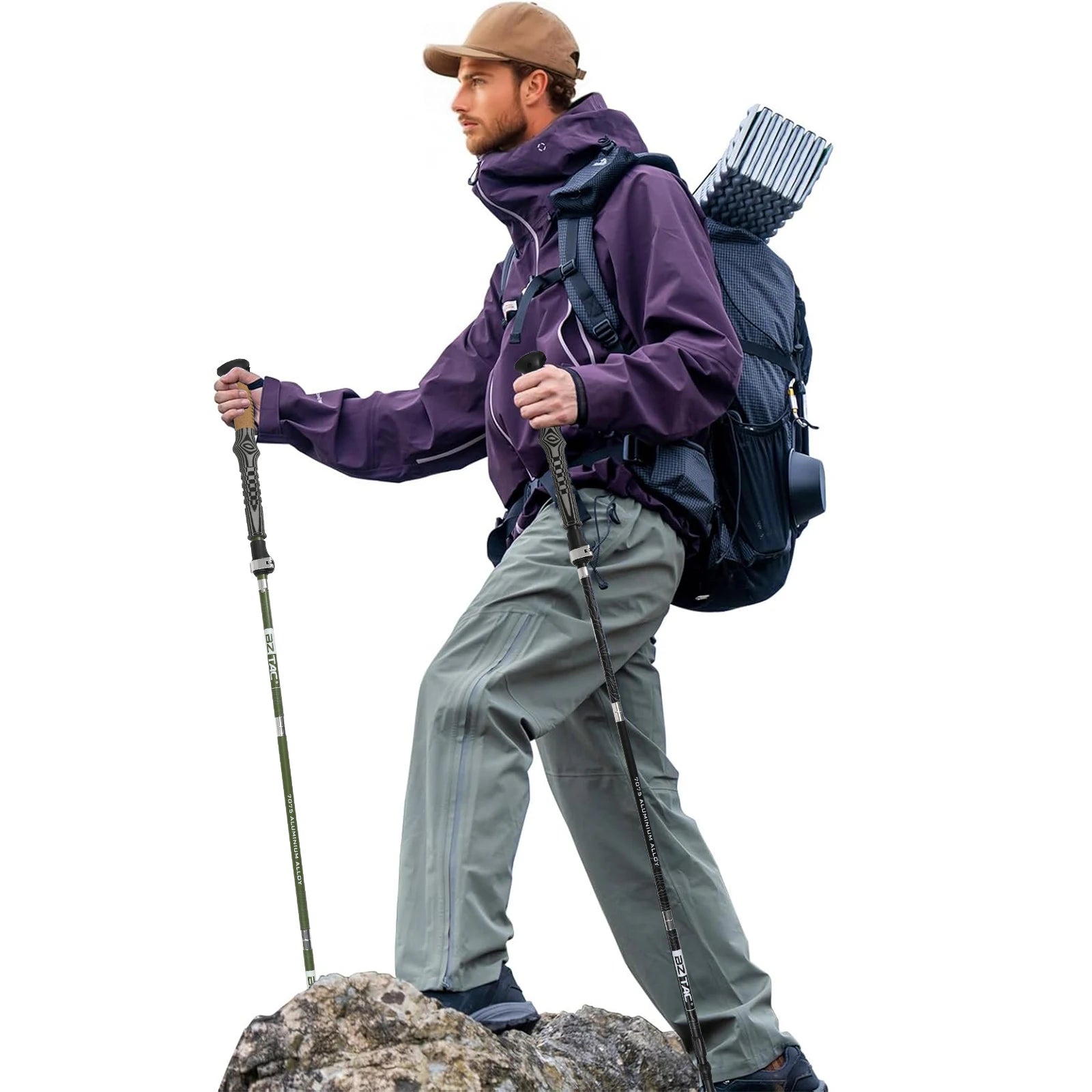 The New Foldable Trekking Pole Is Portable, Easy to Store, Freely Adjustable in Length, Sturdy, Stable, Non-Slip, Shock-Absorbing, and Has Strong Load-Bearing Capacity. It Is a Great Helper for Outdoor Climbing, Hiking, and T