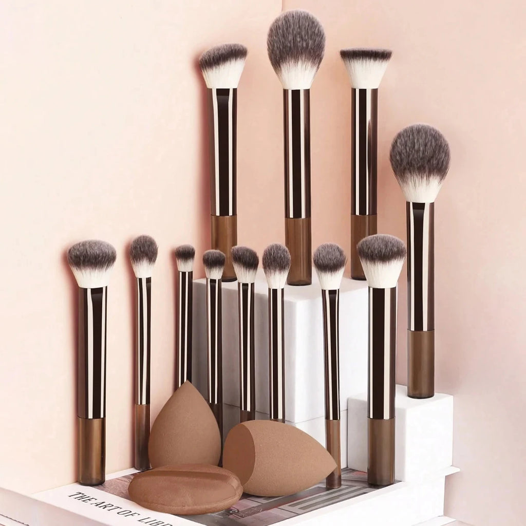 12pcs Makeup Brush Kit Soft Synthetic Hair Make Up Brushes Foundation Blush Eyeshadow Cosmetic Makeup Tools