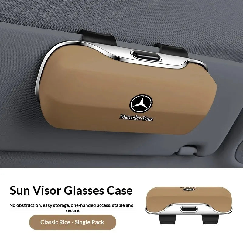 Car Sun Glasses Storage Box Clip Roof Eyeglasses Case Fit Mercedes W204 W205 W222 E210 E211 E212 E213 Auto Interior Accessories