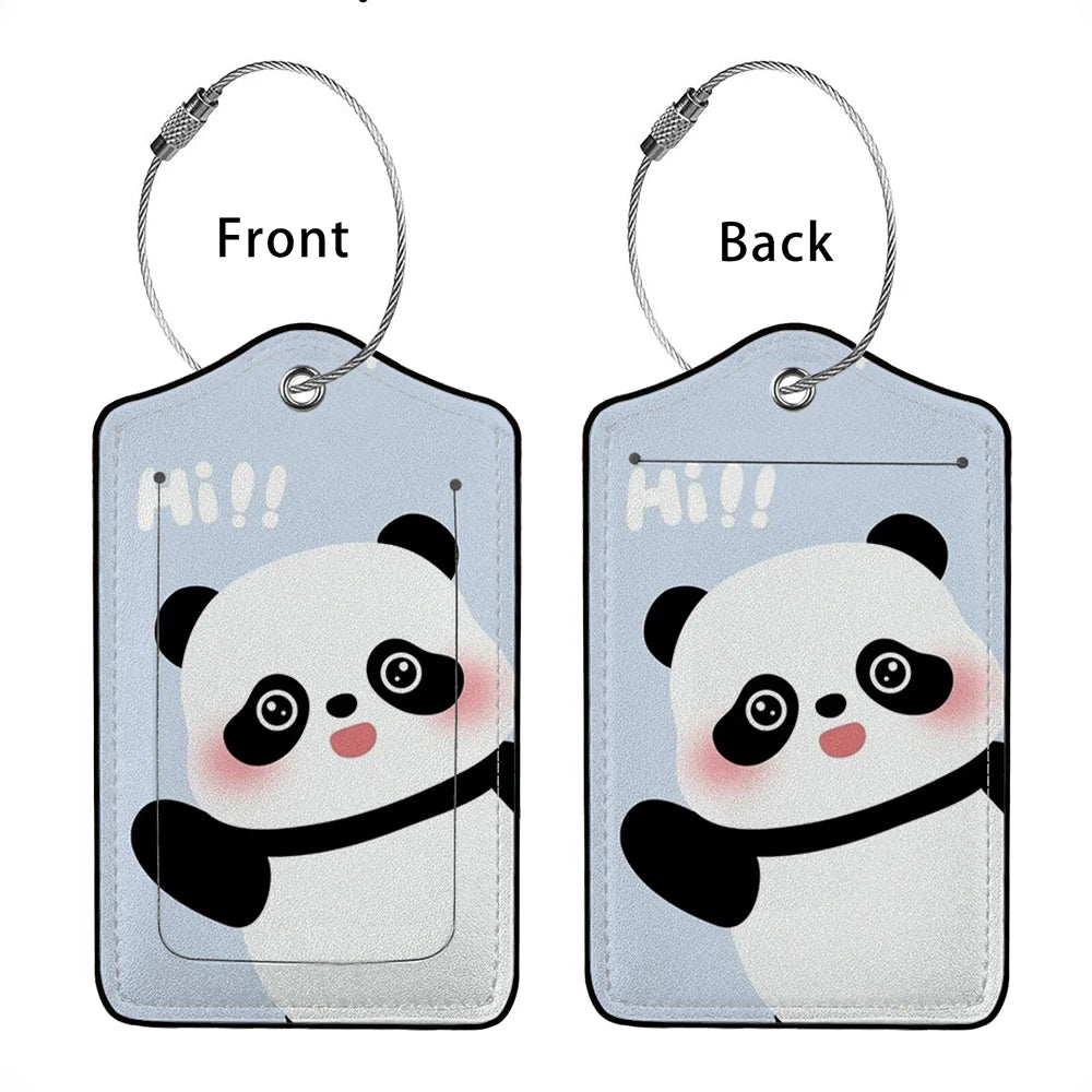 HOT SALE Cute animals Leather Business Luggage Tag Suitcase Address Label Luggage Boarding Case Label Name ID Address Clip