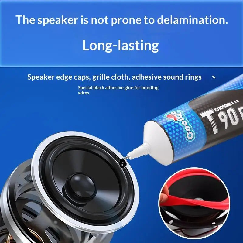 1/5Pcs 18ml 55ml Speaker Repair Glue Strong Adhesive Black for Foam Side Dust Cap Rubber Edge Cone Basin Loudspeaker Repair