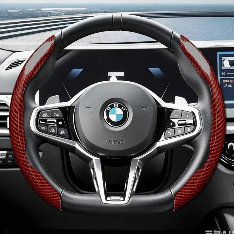 Suitable for Bmw Carbon Fiber Texture Steering Wheel Cover  for X3 3 5 2 4 1 7 8 Series X1 X5 X2 X4 X6 X7 Ix I4 I5 I7 Z4