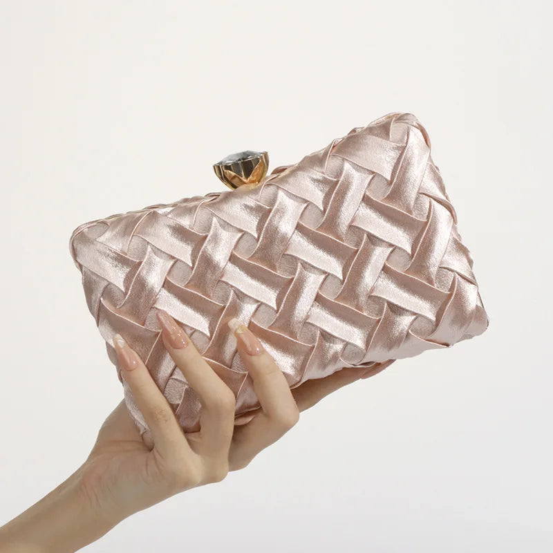 Women Evening Bags Luxury Design Party Wedding Chain Shoulder Bag Fashion Clutch Silk Handbag Purse For Cell Phone Makeups Keys