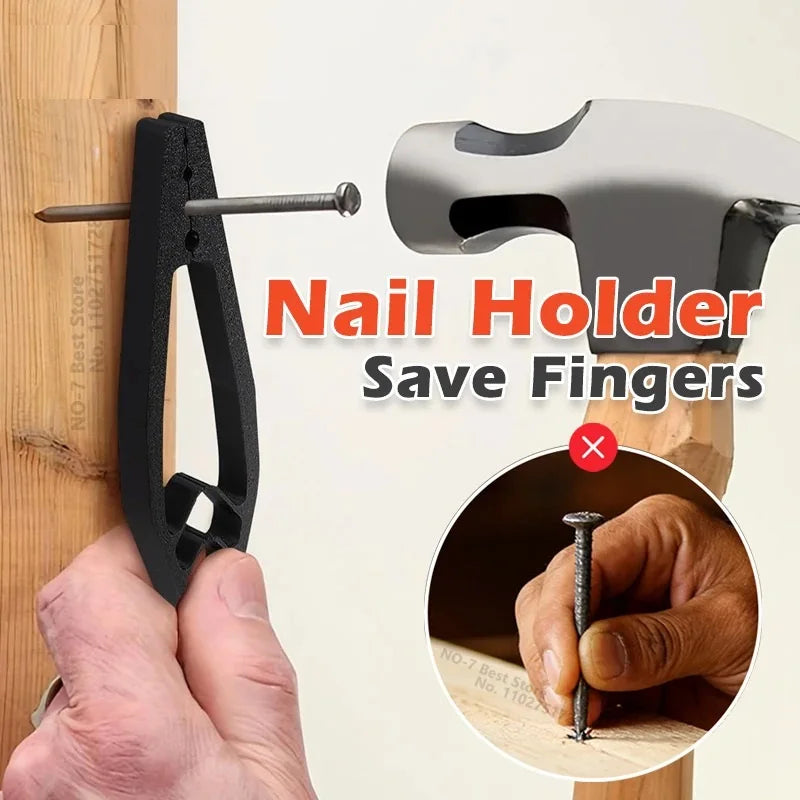 Safety Nail Holder Pliers, Plastic Slip Joint Finger Guard for Woodworking DIY Hammering