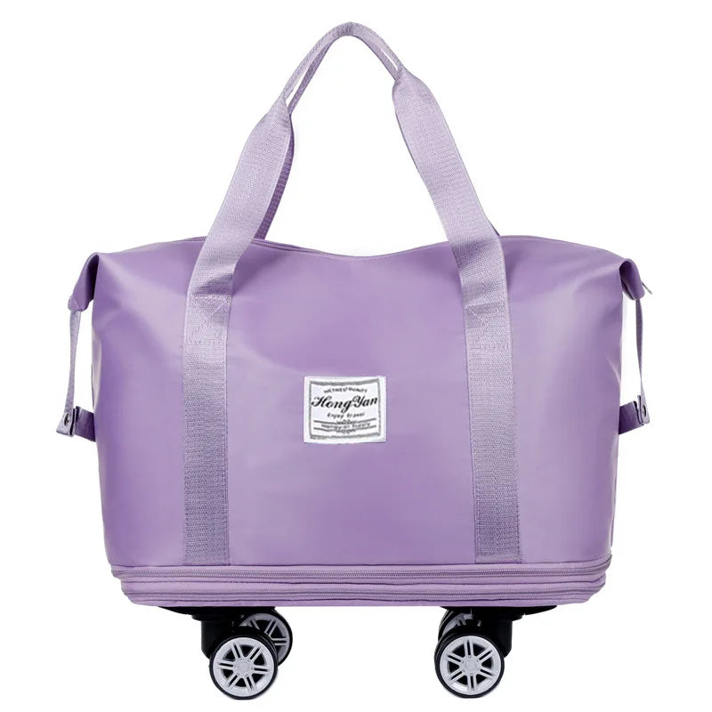 Universal Wheel Expandable Luggage Large Capacity Dry and Wet Separation Storage Travel Fitness Bag Lightweight Luggage