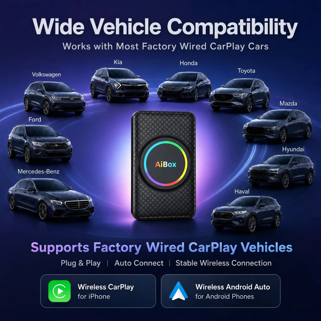 Android 14 CarPlay AI Box Wireless CarPlay Android Auto Adapter Plug and Play Supports Netflix YouTube Twitter IPTV Toyota VW Ki