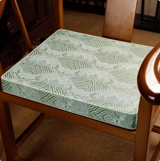 Chinese-style Jacquard Cushions Backrest Thickened Circle Chairs, Taishi Chairs Cushion Anti-slip Table and Chair Pads