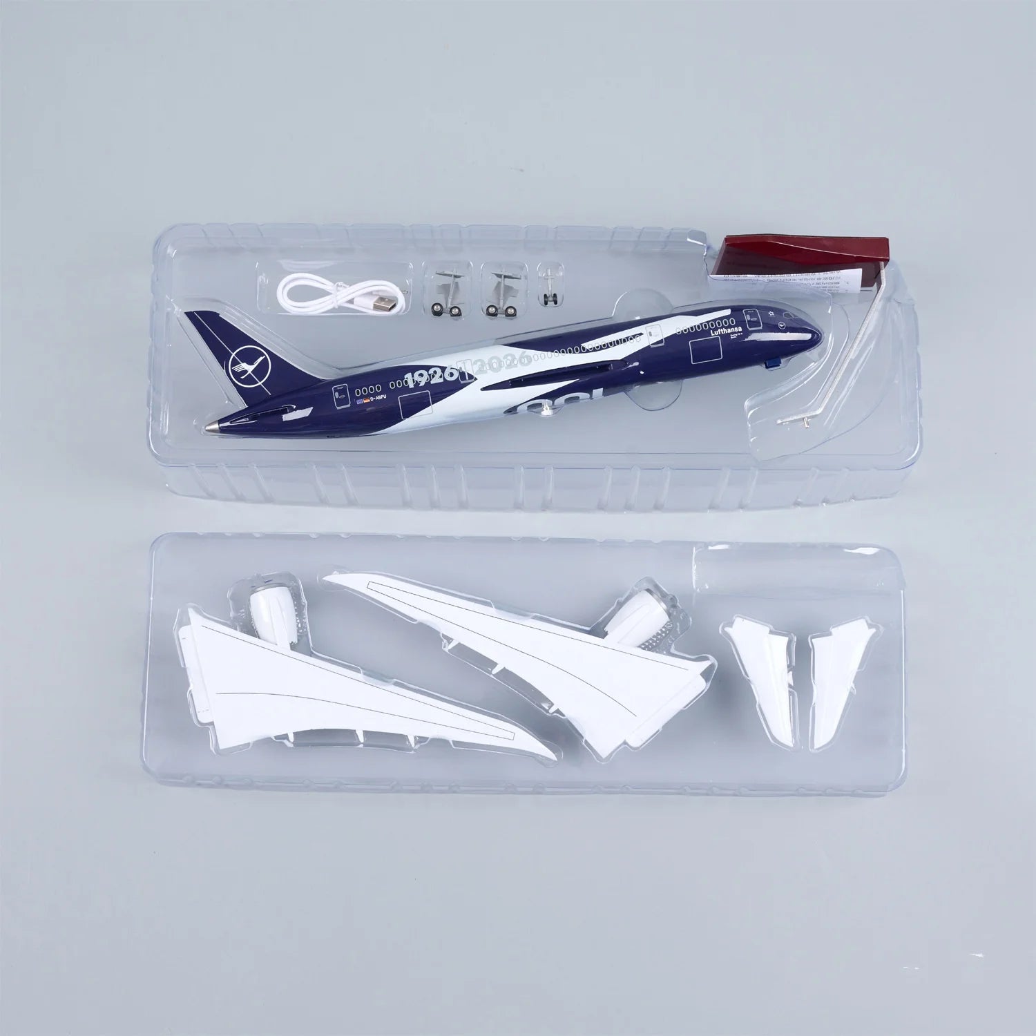 43-47cm Large Scale Lufthansa100 Years Collectible A350 380 B747 787 Diecast Resin Airplane Model for Collection Display or Gift
