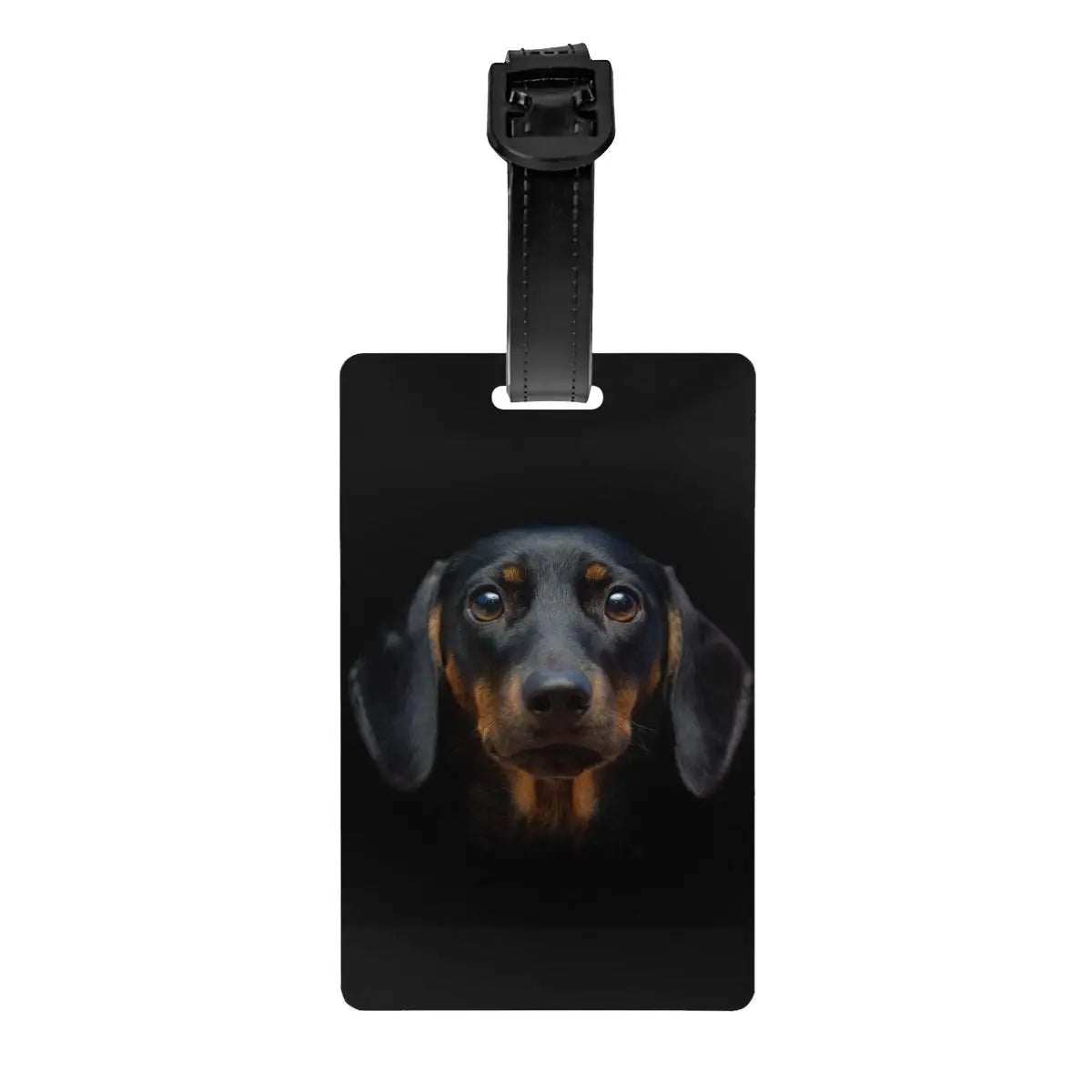 Custom Cute Dachshund Sausage Dog Luggage Tag With Name Card Puppy Animal Privacy Cover ID Label for Travel Bag Suitcase