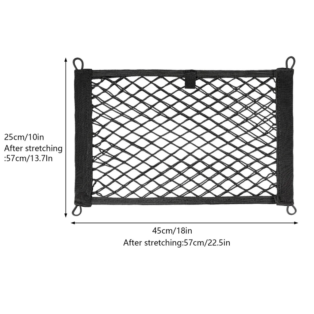 Stretchable Small Cargo Net Pocket Storage Mesh Net Elastic Automotive Cargo Nets Storage Pouch with Mounting Screws and Hooks f