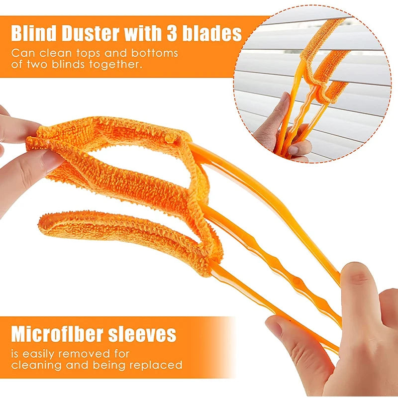SEAMETAL Microfiber Car Window Cleaning Brush Washable Car Air Vent Duster Blinds Dust Removal Brush for Car Home Cleaner Tools