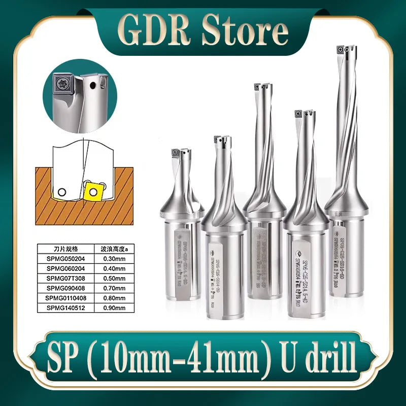 GDR WC SP U-shaped drill bit C20 C25 C32 SP series drill bit 2D 3D 4D 5D double diameter drill bit SPMG SP plug-in fast U-shaped