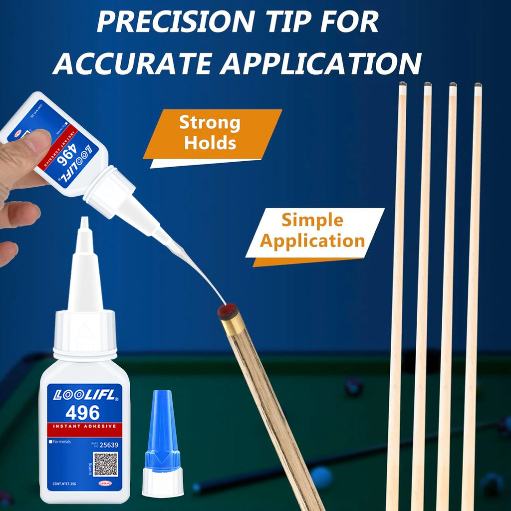 SuperGlue Billiards Club Head, Snooker Club Super Glue, Professional Player Repair and Electrical Selection for Club Accessories