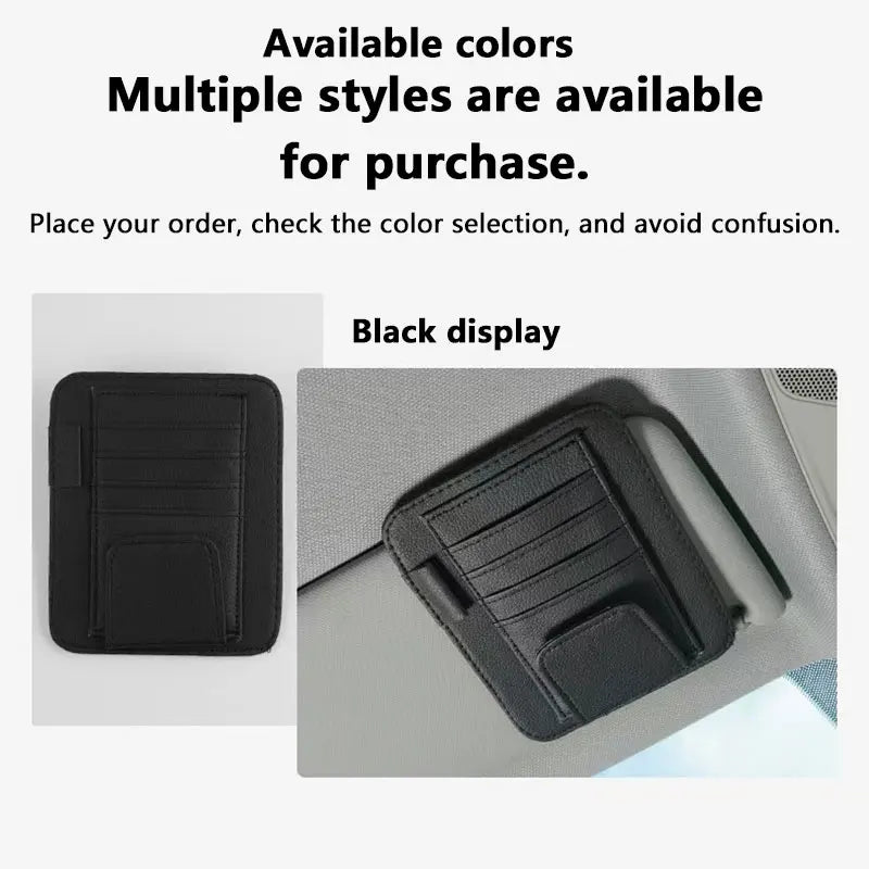Car Sun Visor Bill Pen Business Card Holder CD Organizer Storage Box Sunglasses Clip Stowing Tidying Car Accessories