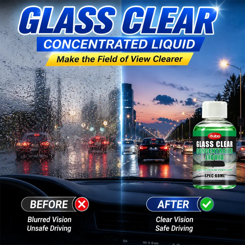 Ifubo Glass Cleaner 60ML Car Windshield Washer Fluid Concentrate Streak Free Auto Window Cleaning Solution For Clear Vision