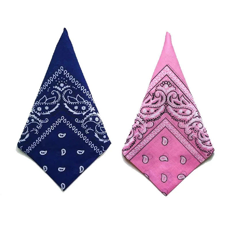 1/2PCS Fashion Hip Hop 100% Cotton Bandana Square Scarf 55cm*55cm Black Red Paisley Headband Printed For Women/Men/Boys/Girls