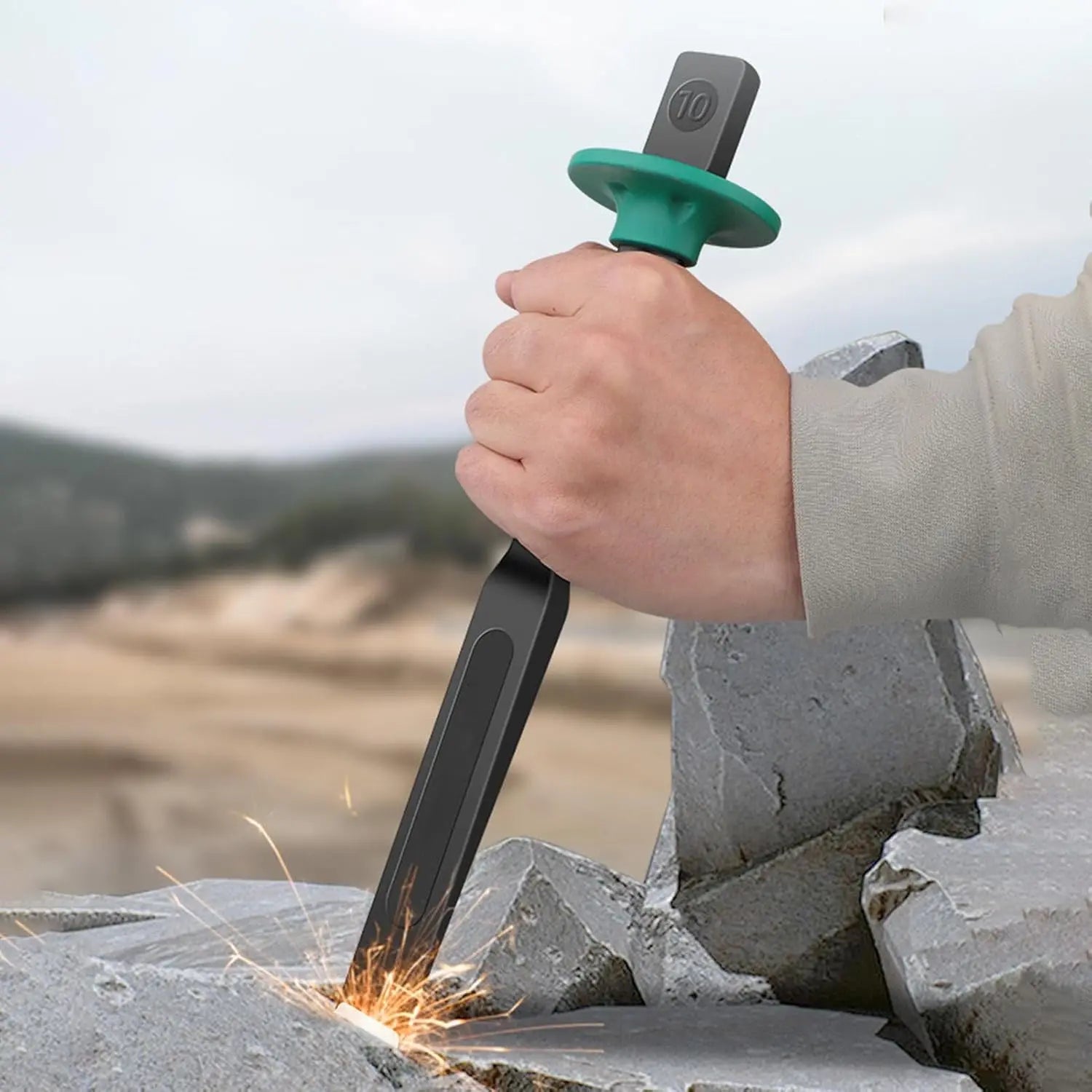 Flat Shovel Chisel Concrete Tool Chrome Vanadium Steel Flat Chisel 6/8/10/12 inch Stone Concrete Stonemason's Carving K