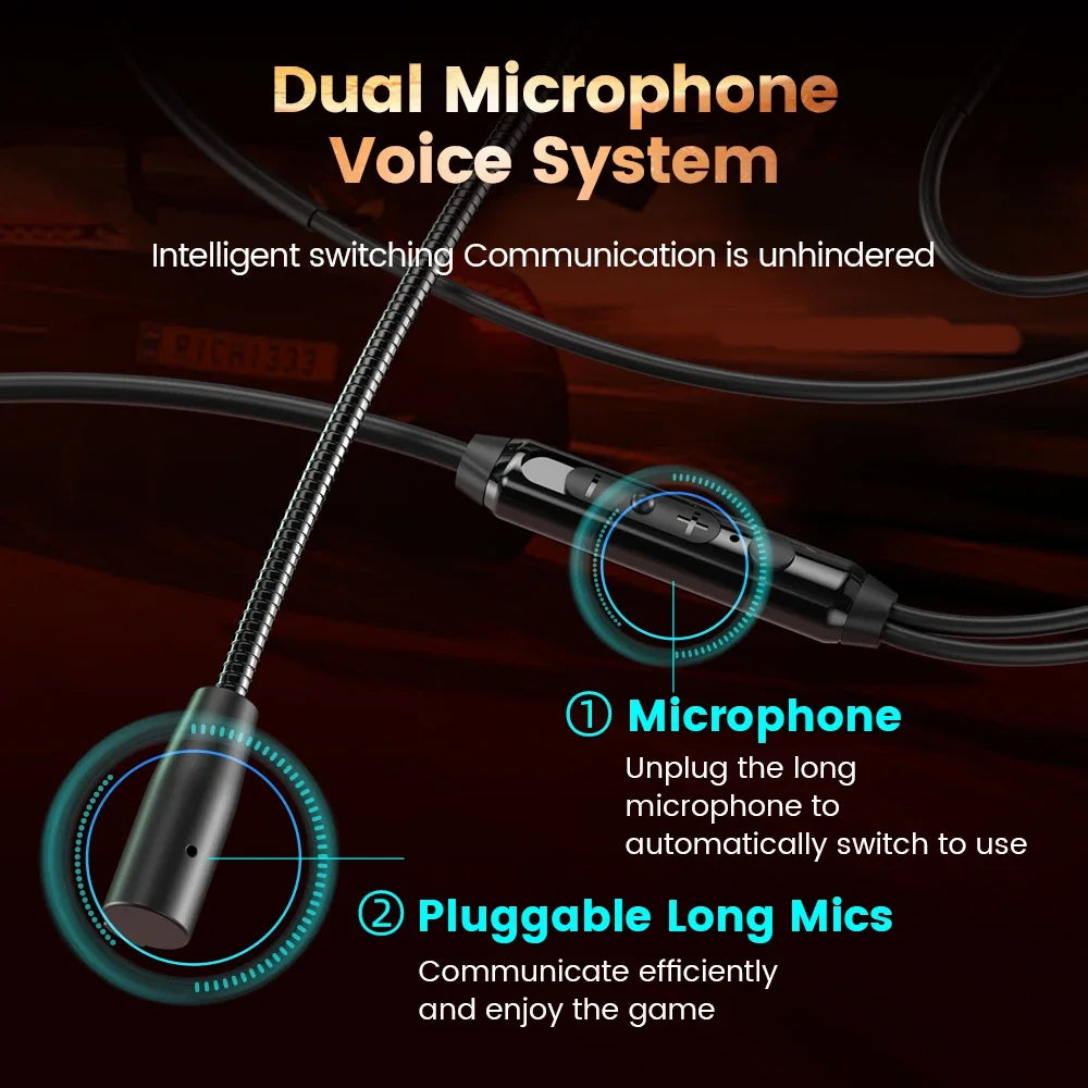 olaf 3.5mm Wired Earphones HiFi Stereo In Ear Headphones Noise Canceling Sport Gaming Headsets With HD Dual Microphones
