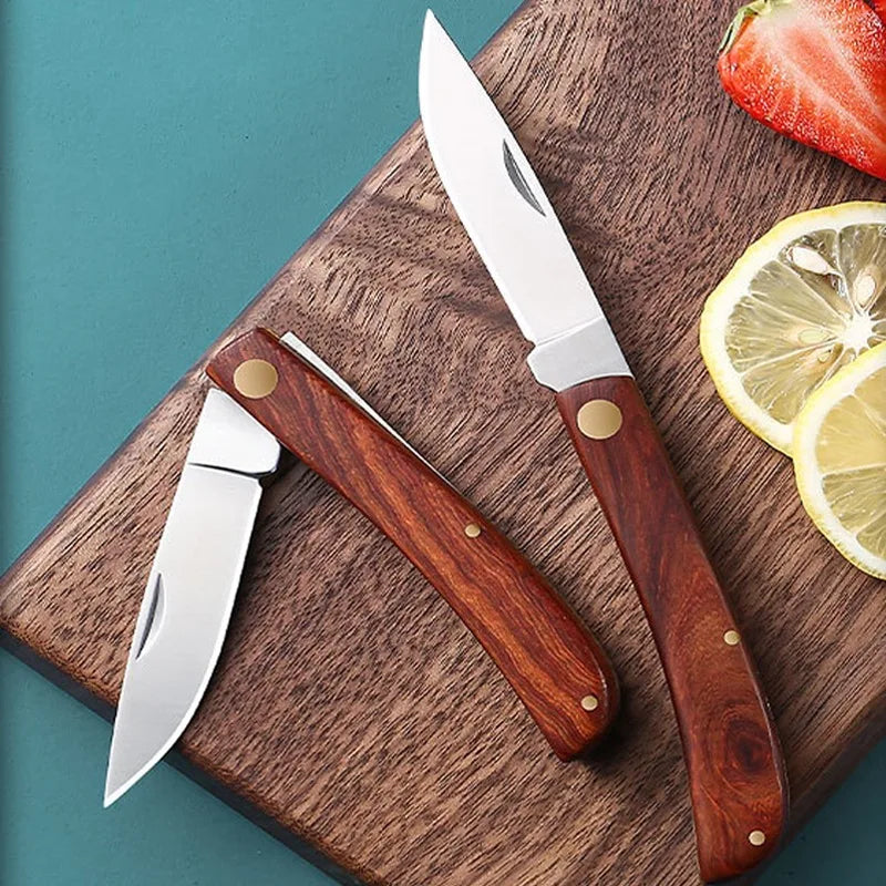 Mini Folding EDC Pocket Knife Stainless Steel Fruit Paring BBQ Hand Meat Knife Portable Cleaver Kitchen Chef Knife House Cutlery