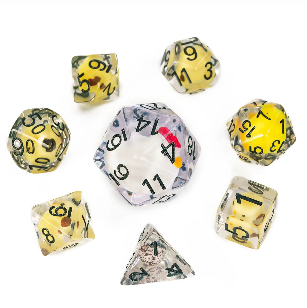 Cusdie Cute Animals DnD Dice Resin D4 D6 D8 D10 D% D12 D20 Polyhedral Dice Set for D&D Pathfinder Role Playing Table Board Games