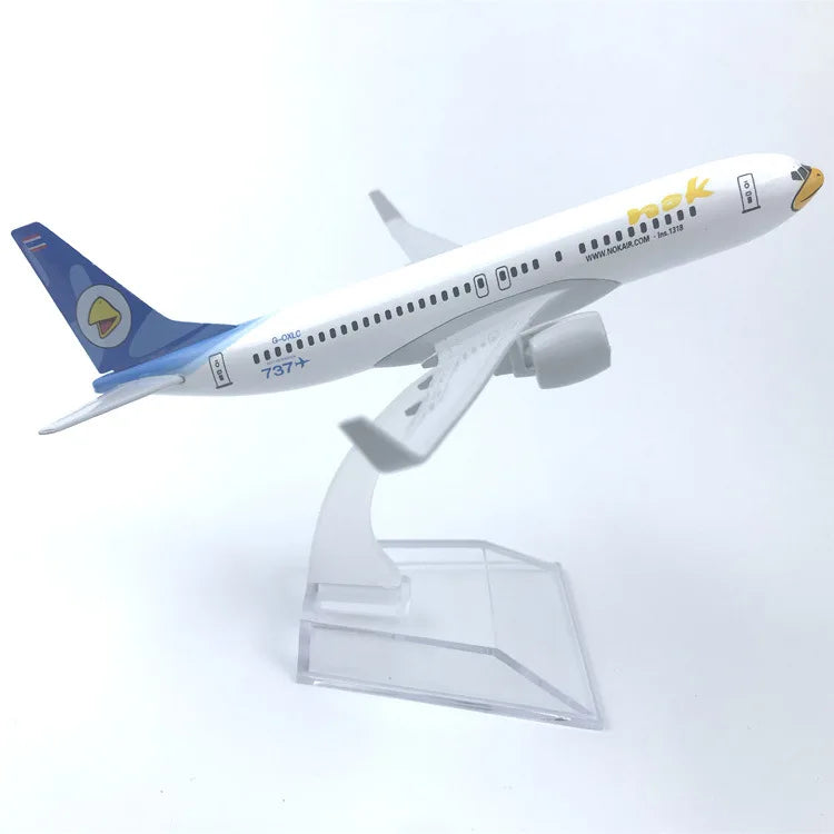 6Inch 16CM Aircraft Model B737 Thailand Nok Air Toy Plane Alloy Metal Diecast Airplane With Base Collection Display Gifts