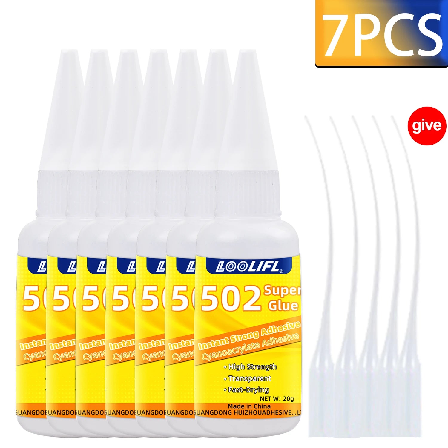 502 Super Glue Cyanoacrylate Instant Adhesive Quick-drying Strong Bond  for Plastic Rubber Metal Wood Glass Liquid Glue Tool 20g