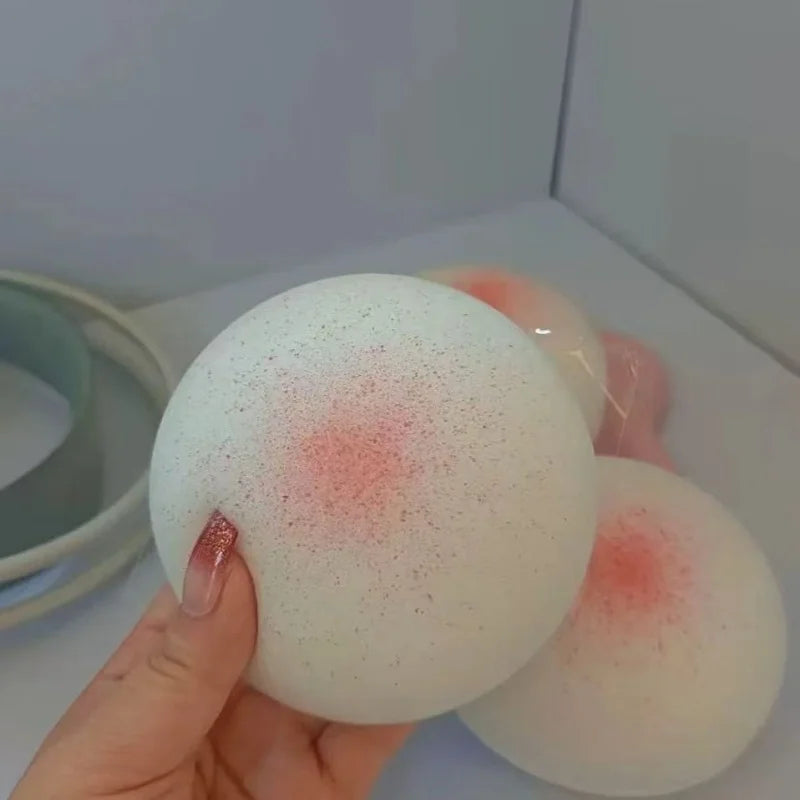 Squishy Simulated Pink Buns Squeeze Toy Soft Stress Relief Slow Rising Sensory Fidget for Anxiety ADHD Autism Gifts for Kids