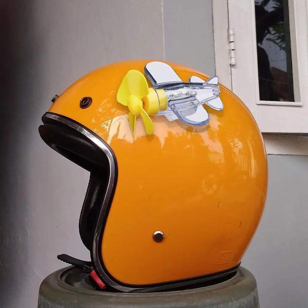 Electric Bike Motorcycle Decoration Wind Energy Luminous Small Plane Bicycle Car Cycling Helmet Wind Power Small Plane Decor