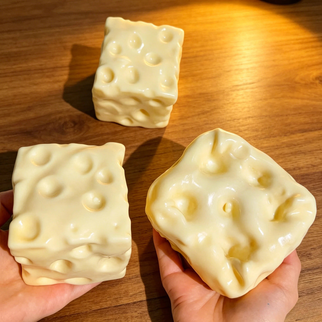 1/3Pcs Cute Cheese Fidget Ball Soft Slow Rising Squeeze Ball Handmade Vaseline Stress Relief Toy Anti  Adult ADHD Relax Hand Toy