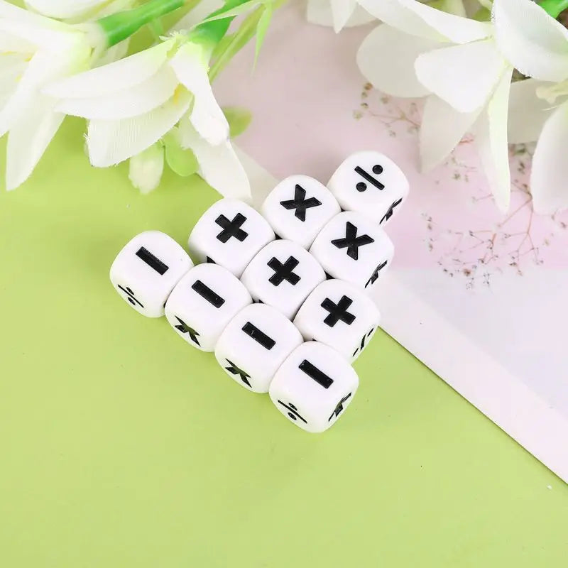 6 PCS Addition and Subtraction Symbol Dice Operation Assistant Props Multiplication and division Dices