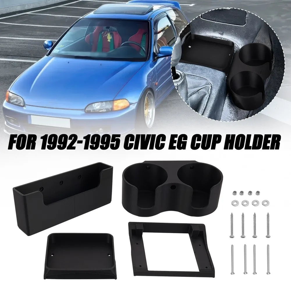 Cup Holder Storage Rack For 1992-1995 Honda Civic EG Cup Holder Upgrade With Washers Screws