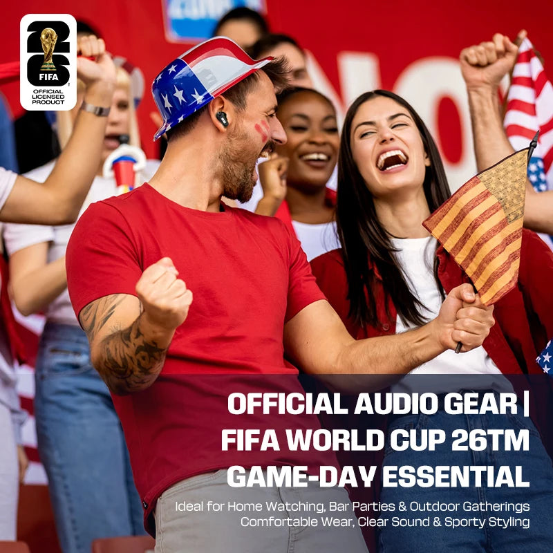 Wireless Bluetooth Earphones FIFA 2026 Limited Edition AI Translate In Ear Earbuds Hi-Fi Sound Fast Charge Clear Calls F26E01
