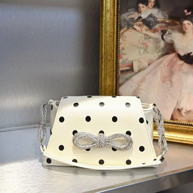 Feng Xiaoxiangfeng Handbag Polka Dot Harajuku Butterfly Decorative Shoulder Underarm Bag Trendy Personality Bag