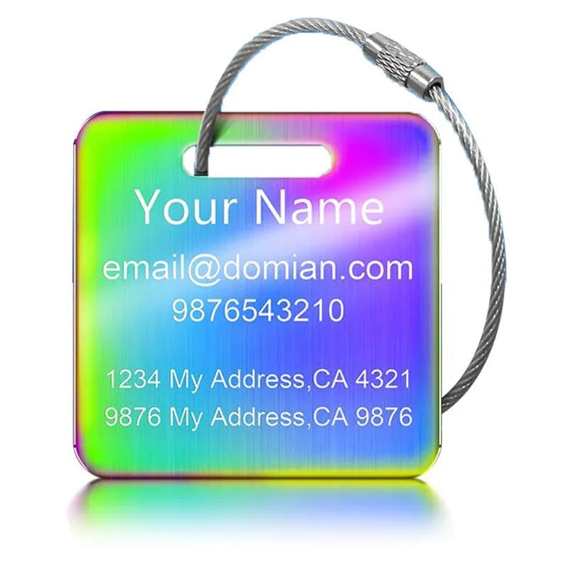 Custom Text Durable Luggage Tag Personalized Engraving Backpacks Suitcases Tag Perfect Gift for Valentine'S Day Trave Bag Tags