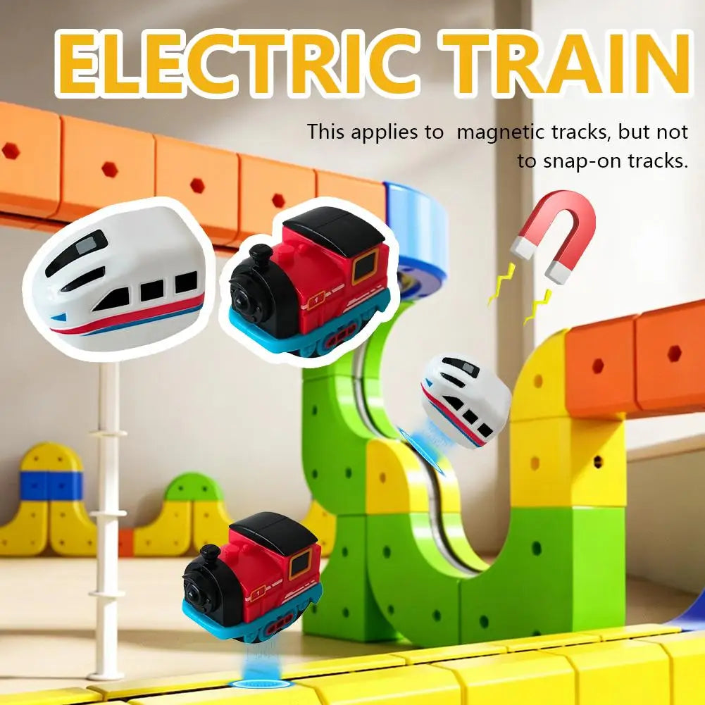 Electric Train Magnetic Train Car Railway Track Accessories Magical Orbital Cube For Kids Educational Train DIY Building Blocks