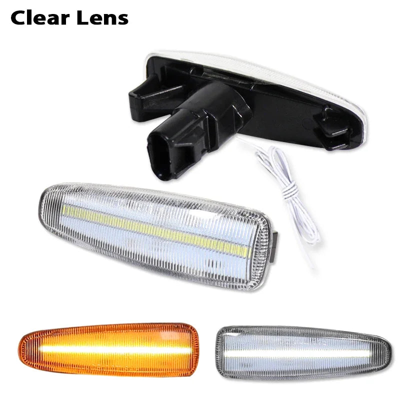 Dynamic Amber Turn Signal Light Marker Lamp For Mitsubishi Lancer Evolution Evo X Outlander Sport RVR ASX White DRL Parking Lamp