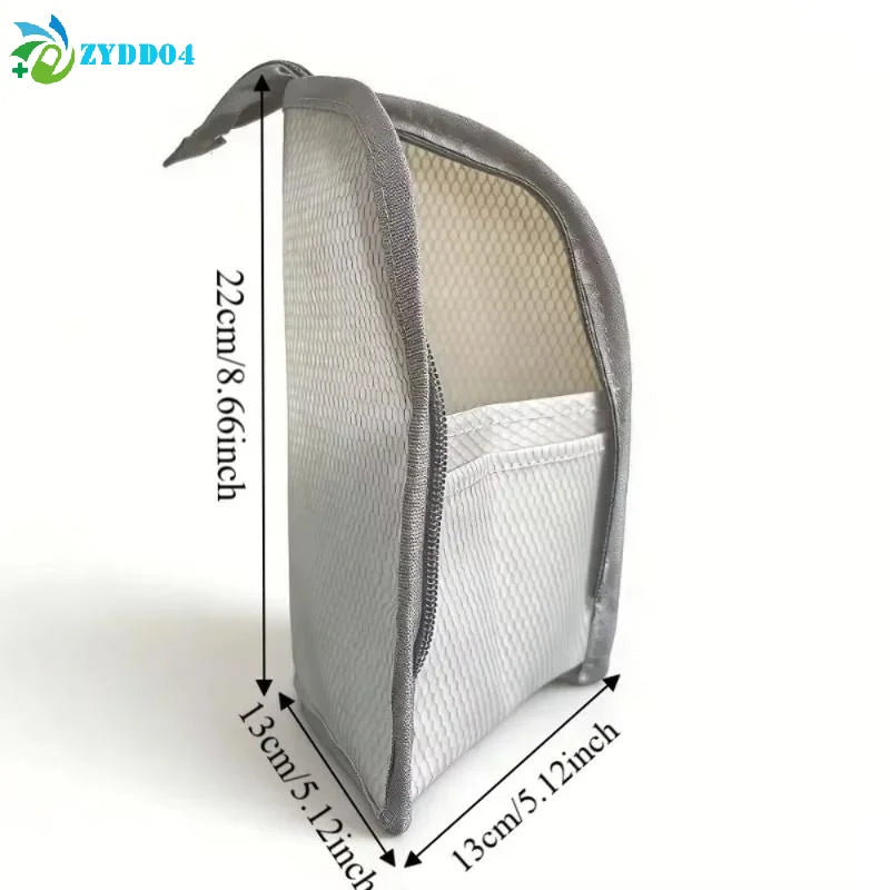 ●Large Capacity PVC Cosmetic Bag Waterproof Space Saving Toothbrush Toiletry Pouch Zipper Closure Vertical Design