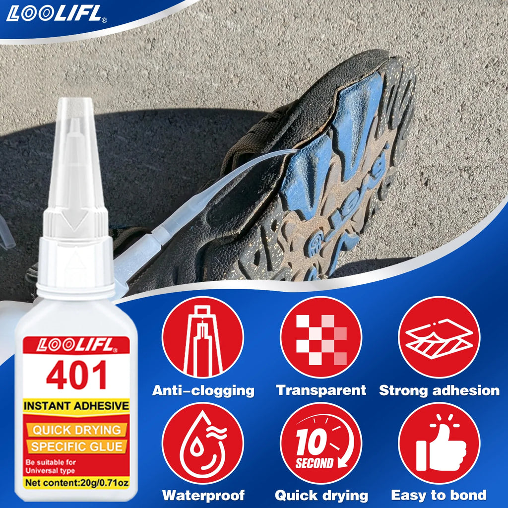 Loolifl-3-Pack Strong Shoe Repair Glue, Super Universal Waterproof Adhesive for Professional Shoemakers, Fast-Drying and Wear-Resistant