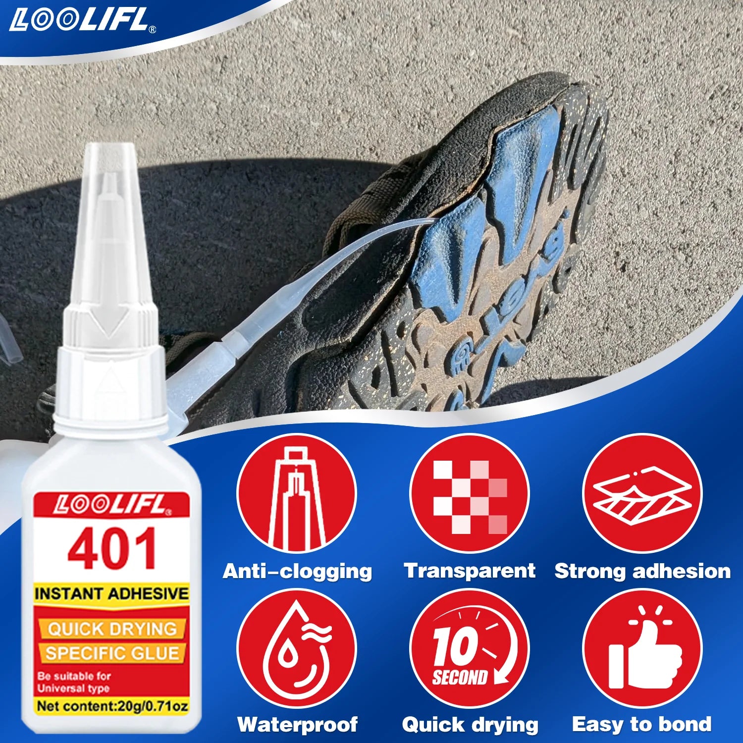 Loolifl-3-Pack Strong Shoe Repair Glue, Super Universal Waterproof Adhesive for Professional Shoemakers, Fast-Drying and Wear-Resistant