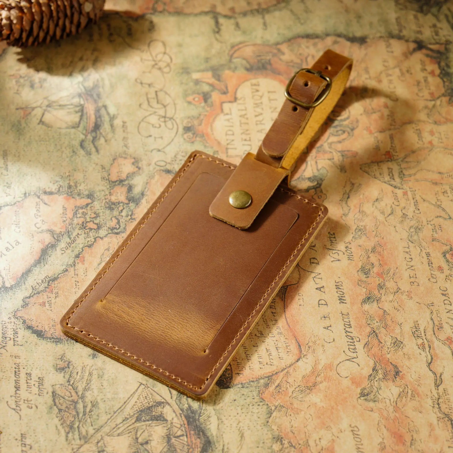 Luggage Tags Genuine Leather Men Women Suitcase Name Baggage Tag Crazy Horse Leather Airplane Labels Travel Accessories