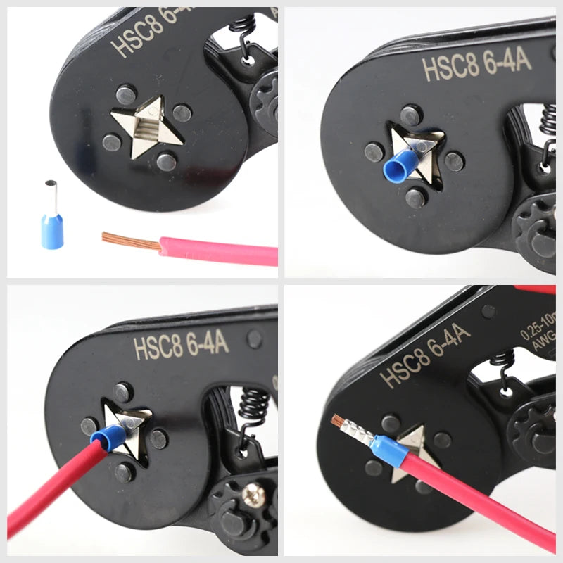 Crimping Pliers Ferrule Sleeves Tubular Terminal Tools HSC8 6-4 6-6 16-6 Wire Crimper Household Electrical Sets 1200pcs terminal