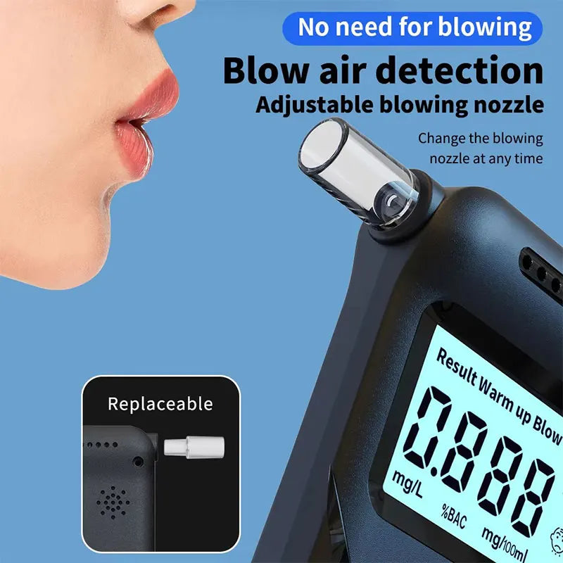 Kebidumei NEW Digital Alcohol Tester Professional Alcohol Detector Breathalyzer Police Alcotester LCD Display Drunk Driving Test