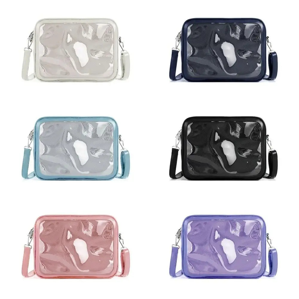 Multifunction Zipper Bag Solid Color Itabag PU Cotton Bag Transparent Bags Wallet Storage Bag Shoulder Bag Travel