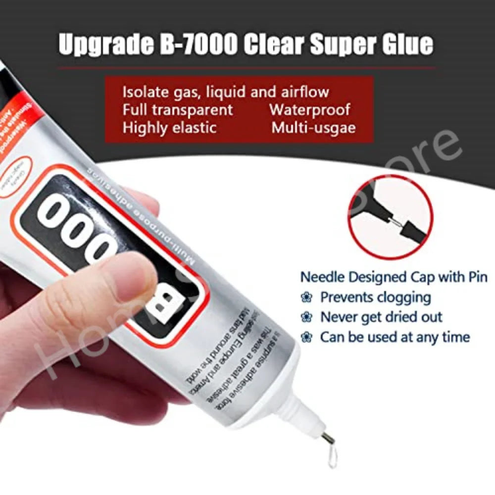 Clear Super Glue B7000 E8000 Universal Glass Plastic Contact Phone Repair Adhesive for DIY Resin Jewelry Precision Applicator