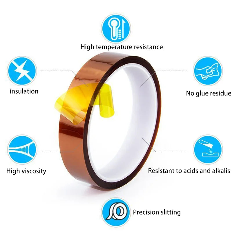 Polyimide Tape High Temperature Resistant Insulation Adhesive Tape for Welding 3D Printing Electronic Repair DIY
