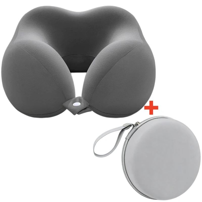 Travel Neck Pillow Memory Foam U-Shaped Soft Portable Neck Support Pillow for Airplane Car Home Office Use Ergonomic Designed