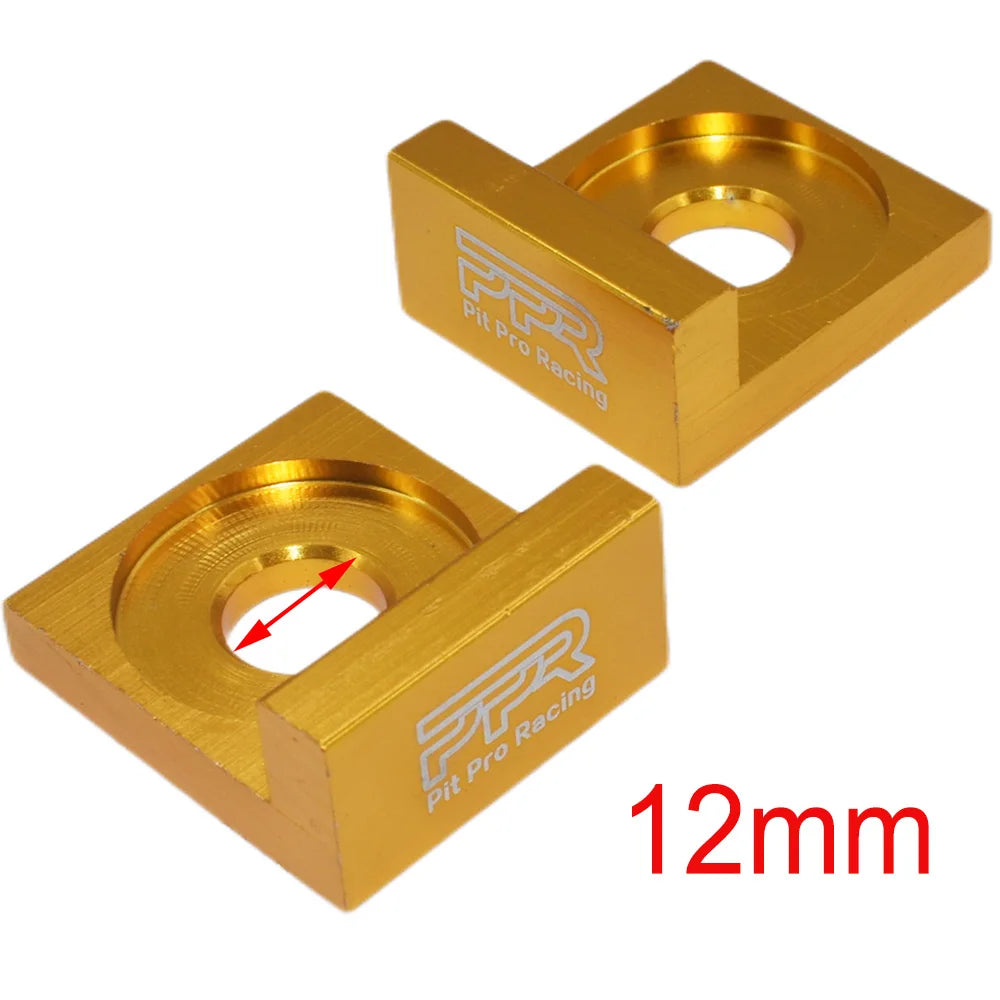 12mm/15mm Aluminum CNC Chain Block Axle Tensioner Adjuster for 110 125cc PIT Quad Trail Dirt Bike ATV Dirt Pit Bike Motocross