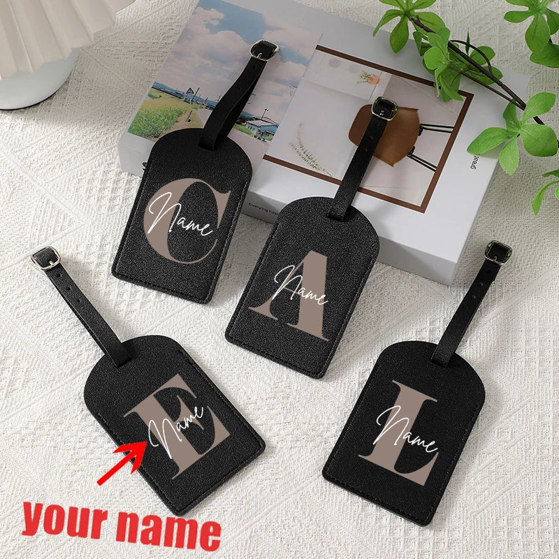 A-Z Initial Personalized Name Luggage Tag 26 Letters Custom Name Luggage Boarding Tags Travel Id Identification Luggage Tag Gift